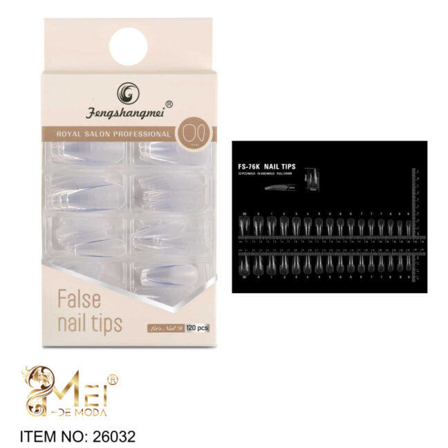 Uña Coffin Cuadrada con Porosidad 120 pcs