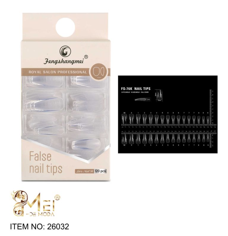 Uña Coffin Cuadrada con Porosidad 120 pcs