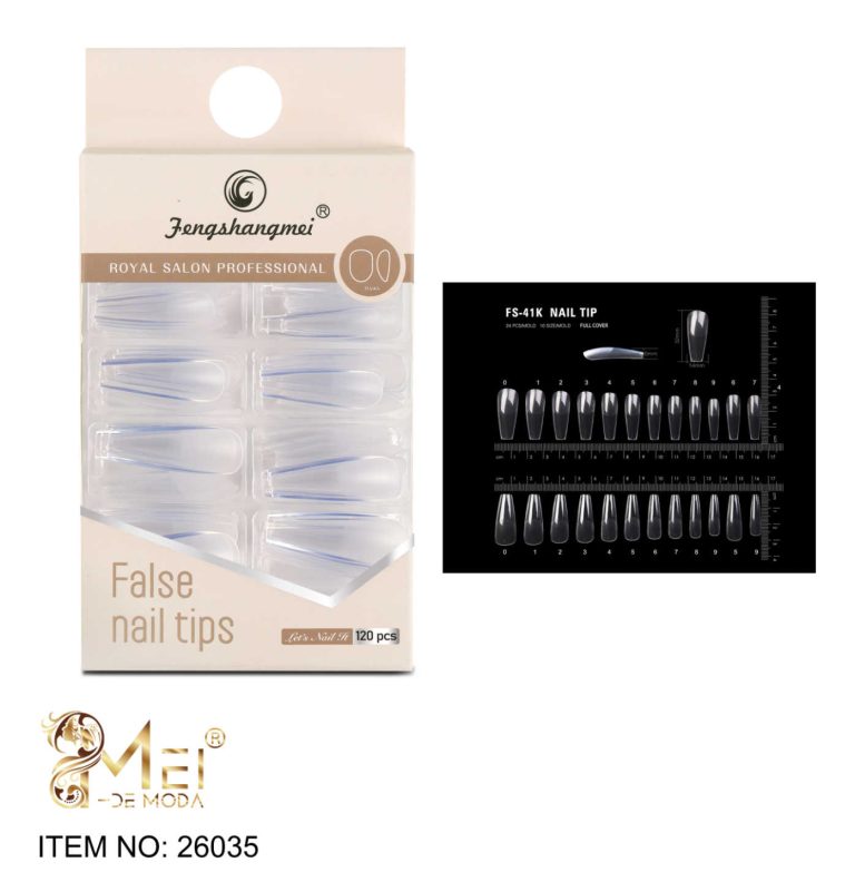 Uña Coffin Larga con Porosidad 120 pcs