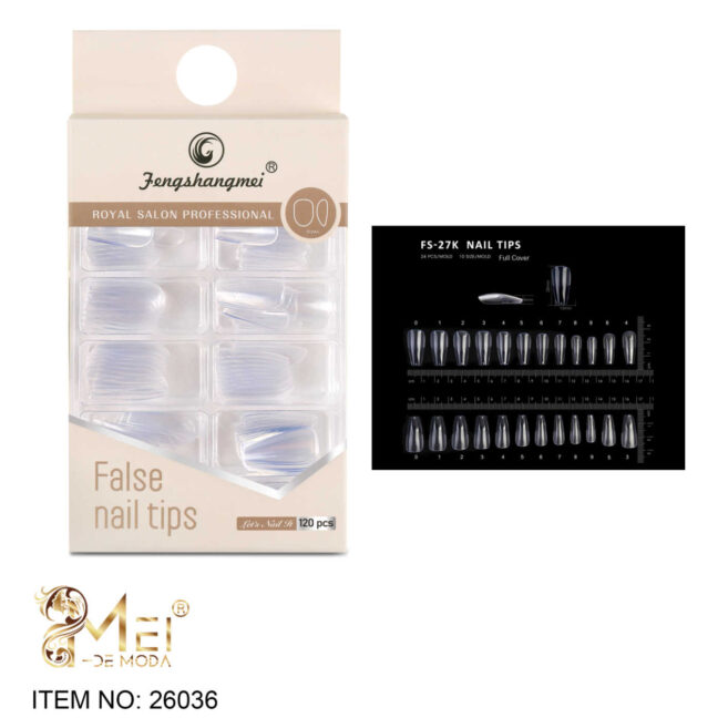 Uña Coffin Corta con porosidad 120 pcs