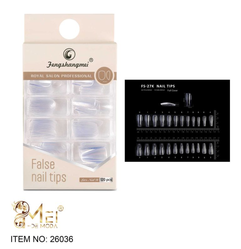 Uña Coffin Corta con porosidad 120 pcs