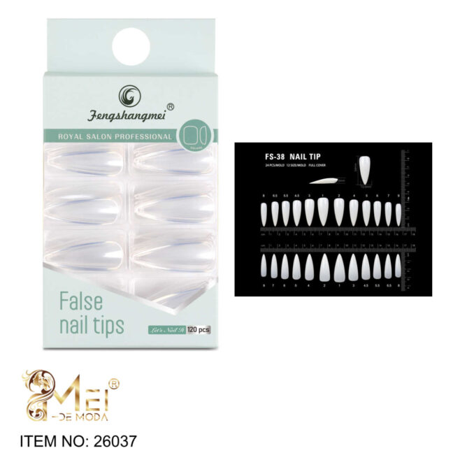 Uña Stiletto media con porosidad 120 pcs