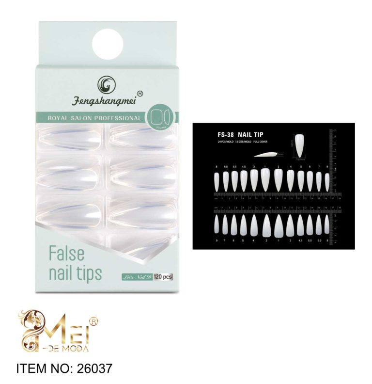 Uña Stiletto media con porosidad 120 pcs