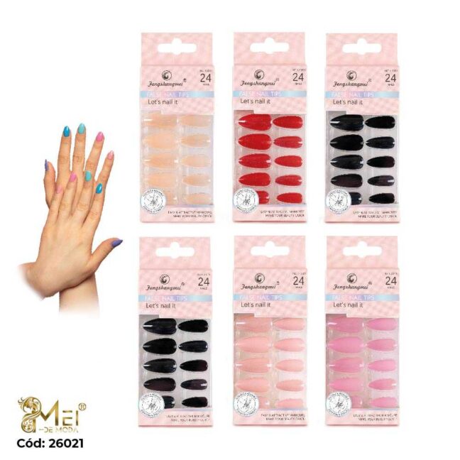 Uñas de colores 24 pcs