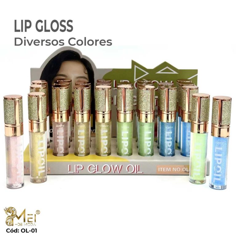 Lip Gloss Tapa Dorada 24 UNID