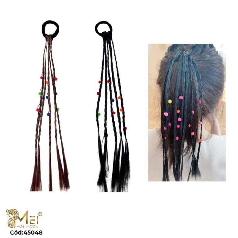 Colet con Trenza 30 cm 2 Colores  2 unidades