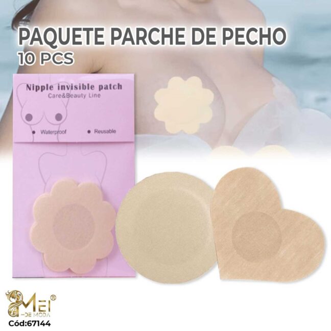 Parche de Pecho color Nude 5 pares x2 unidades