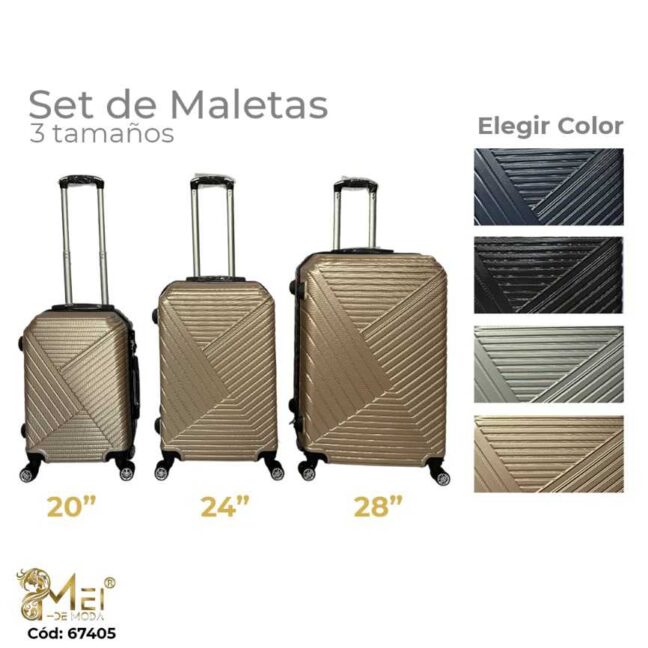 Set de Maletas 28", 24" y 20" 4 colores