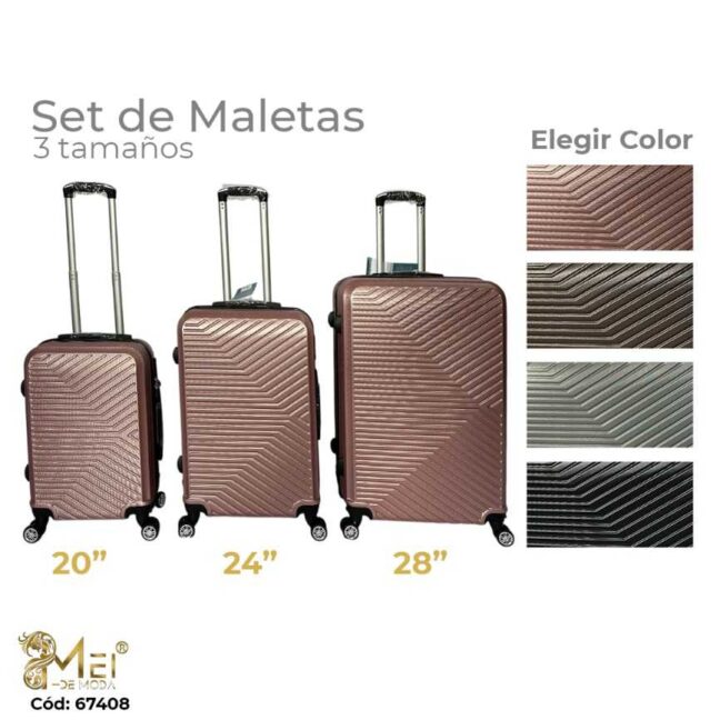 Set de Maletas 28", 24" y 20" 4 colores