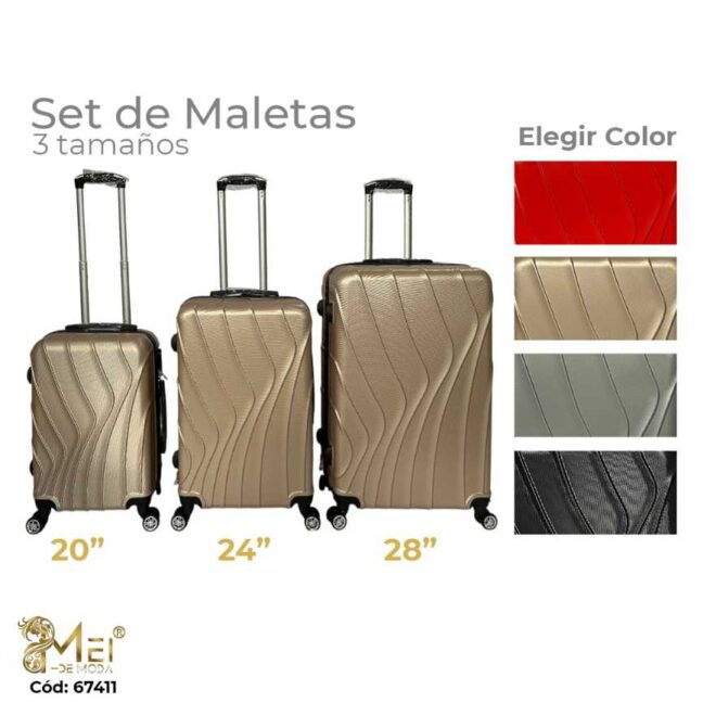 Set de Maletas 28", 24" y 20" 4 colores