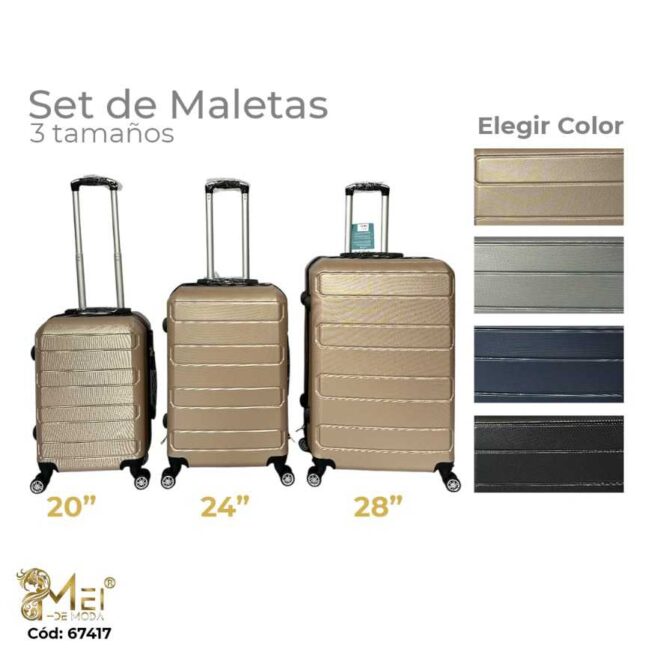 Set de Maletas 28", 24" y 20" 4 colores
