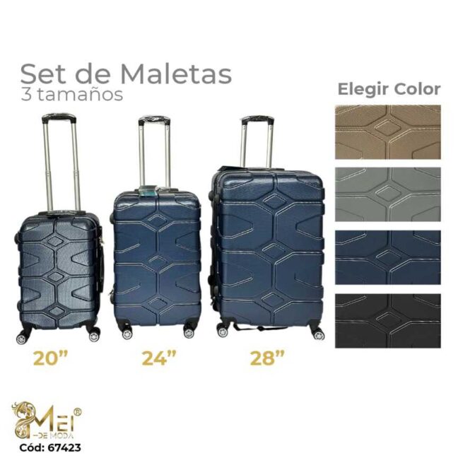 Set de Maletas 28", 24" y 20" 4 colores