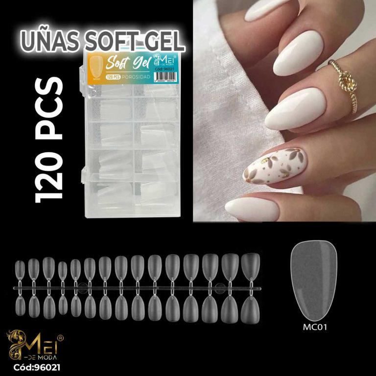 Uñas Almendra con Porosidad 120pcs MC01