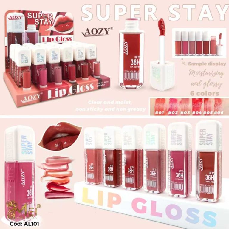 Lip Gloss 6 Colores 24 UNID
