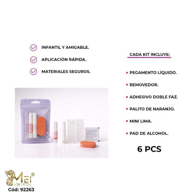 3 Set de pegamento de uñas 6 pcs