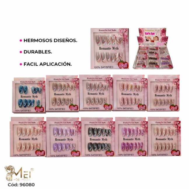 Uñas Press On Diseño Cat Eye