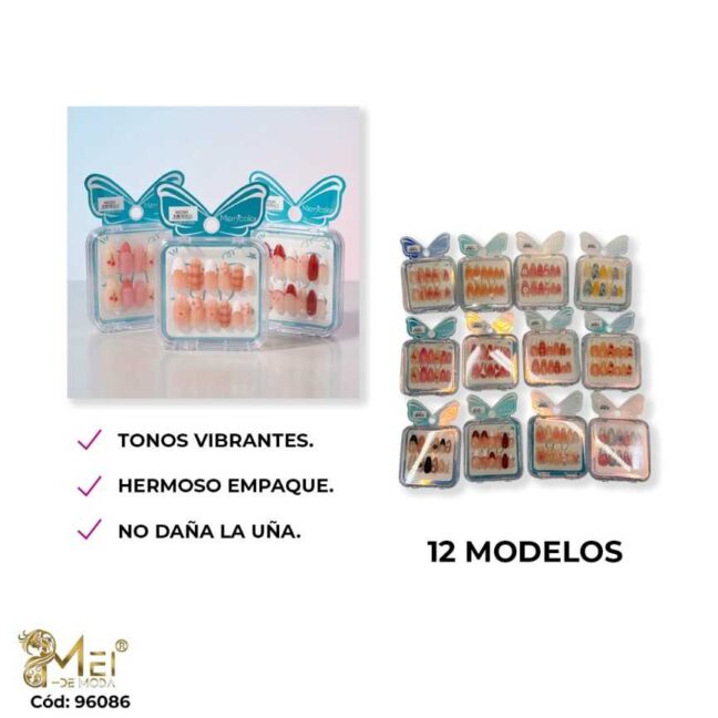 Uñas Press On Con Diseño MODELOS SURTIDOS
