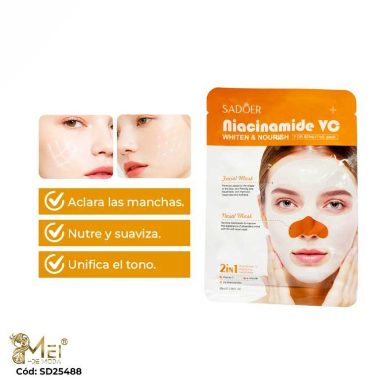 Mascarilla Facial 2en1, 5 UNIDADES