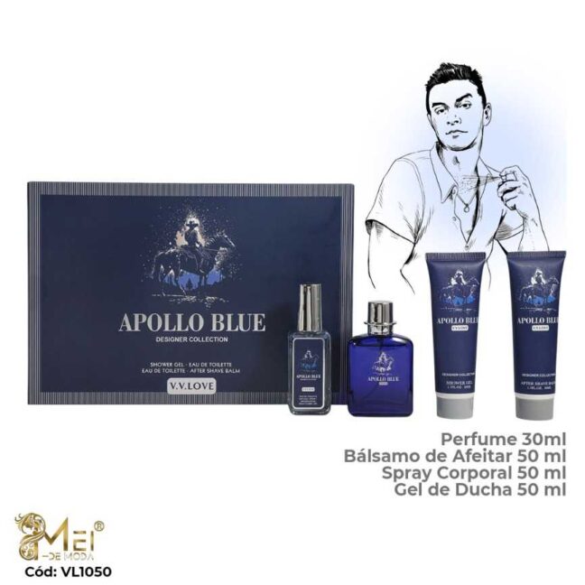 Set de perfume Hombre 4 pc APOLLO BLUE