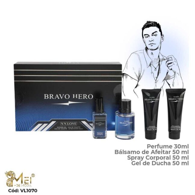 Set de perfume Hombre 4 pcs BRAVO HERO