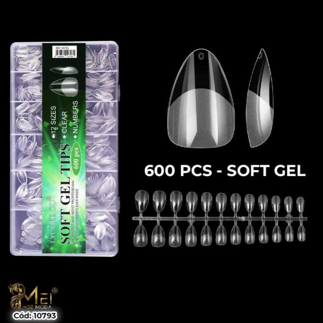 Soft Gel Stiletto Corta 600PCS