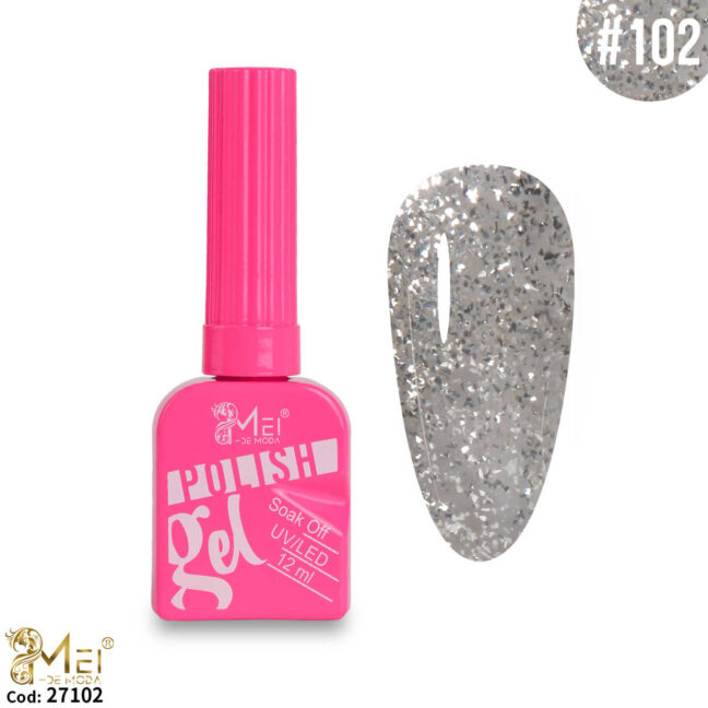 Esmalte Gel Polish Glitter 12ml #102