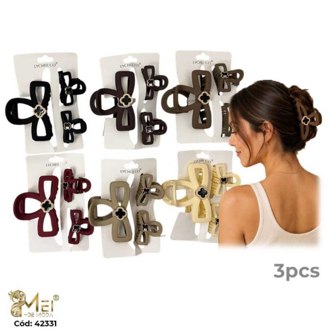 Pinche de Cabello 3 pcs diseño lazo