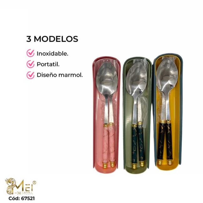 Set de cubiertos 2 pcs 18cm  marmoleados