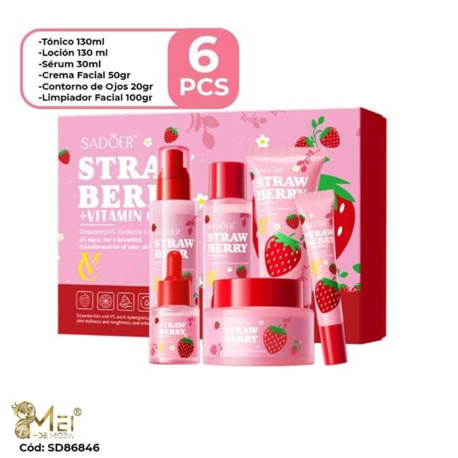 Set de Skin Care Frutilla 6 pcs
