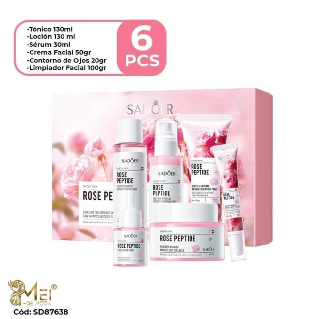 Set de Skin Care Rosas 6 pcs