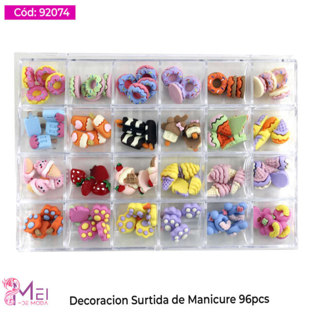 Decoracion Surtida de MAnicure 96pcs