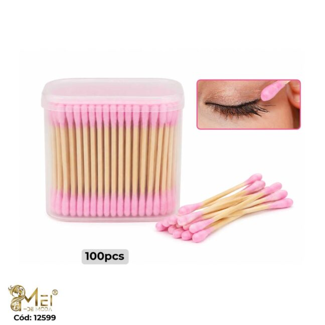 Hisopos Rosados 100 pcs  12 unidades