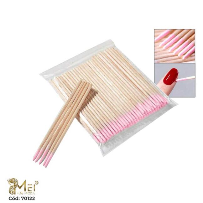 Hisopos Rosados Delgados 100pcs 12 unidades