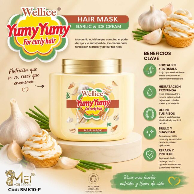 Mascarilla para Cabello 500gr de ajo y helado