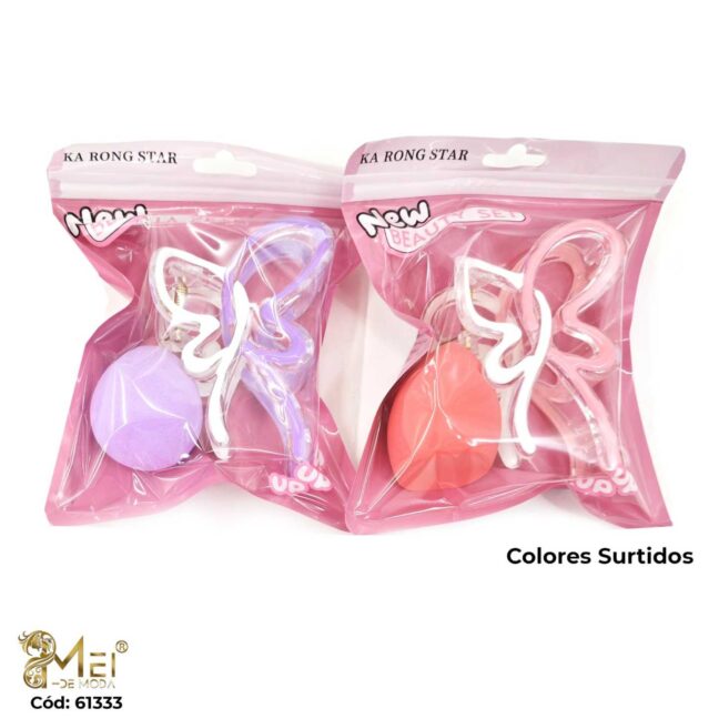 Set de Esponja con Pinza de Cabello 12 unidades