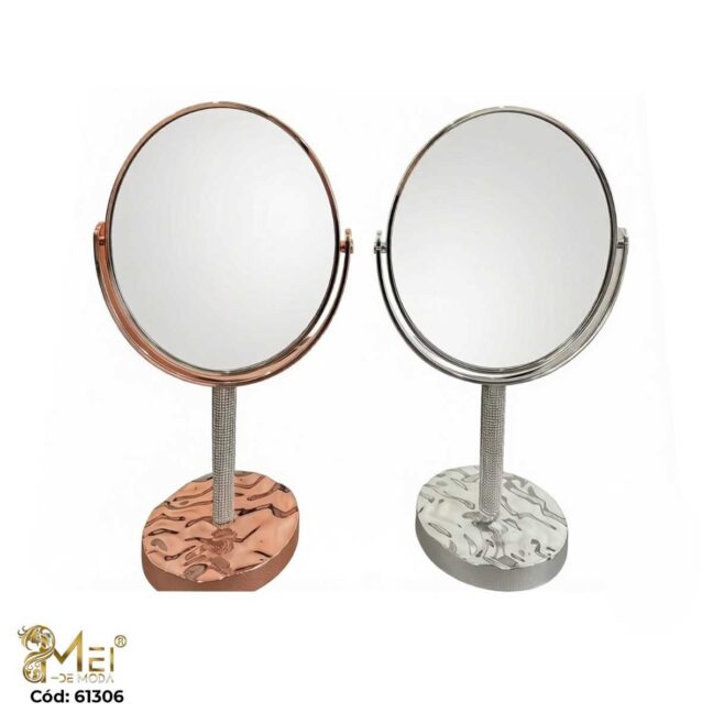 Espejo de mesa giratorio circular con acabado