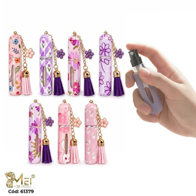Mini Atomizador de Perfume con Llavero y Diseños Estampados