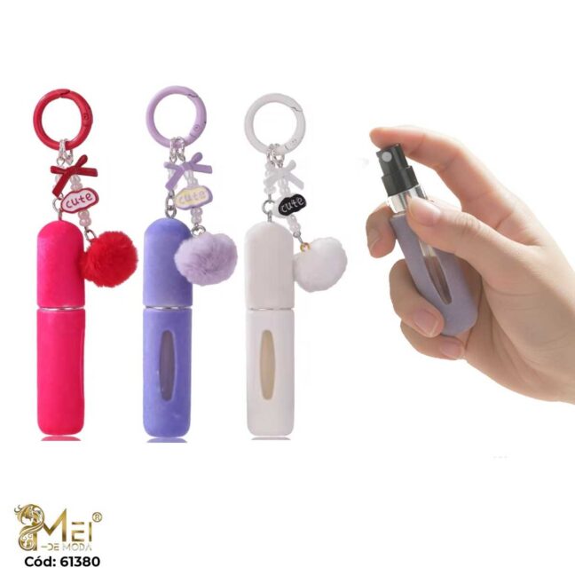 Mini Atomizador de Perfume Mate con Llavero Pompon